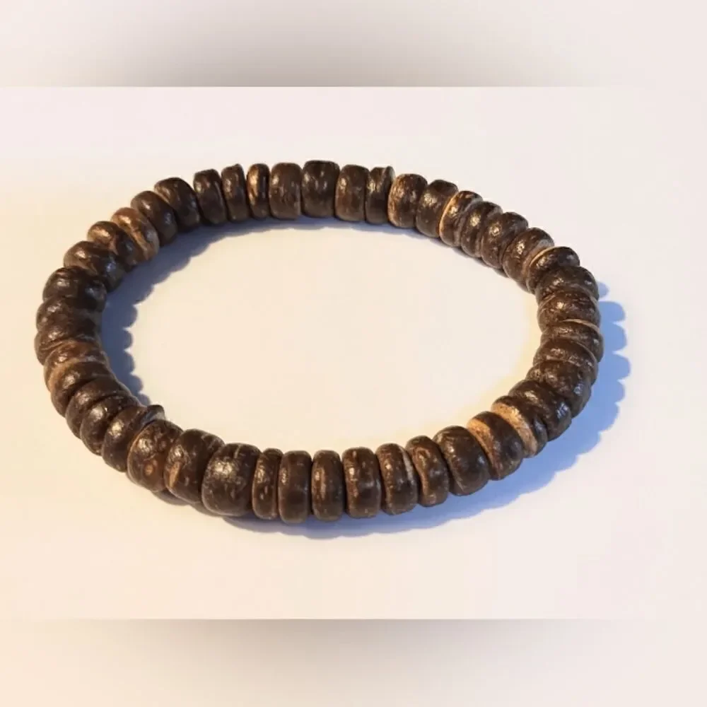 Men's bracelet beaded beads brown new d68‎